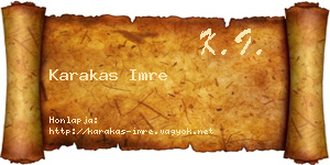 Karakas Imre névjegykártya