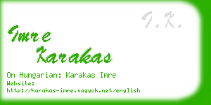 imre karakas business card